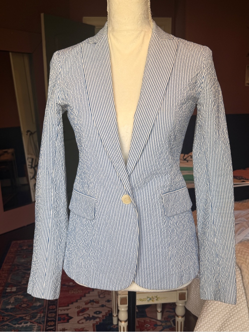 Theory seersucker blazer